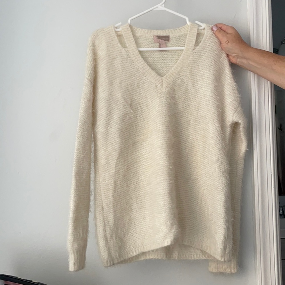 Forever 21 white fuzzy sweater